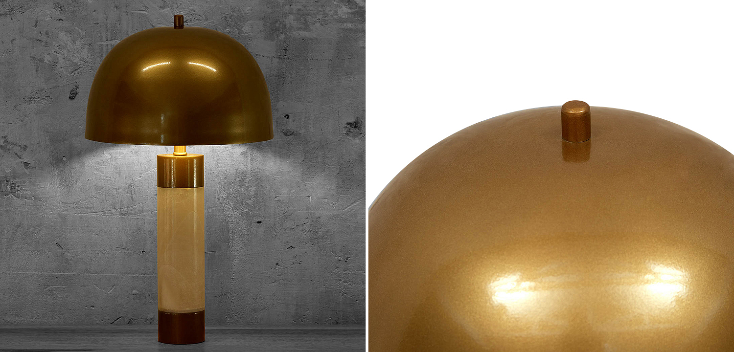 Настольная лампа с металлическим абажуром Gabriela Brass Table Lamp Настольная лампа с металлическим абажуром Gabriela Brass Table Lamp - Loft-Concept во Владивостоке