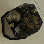 Шкатулка из эпоксидной смолы с цветами черная Epoxy Resin Square Box Black варинант исполнения - 4 | Loft Concept во Владивостоке