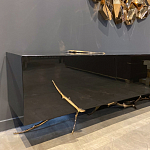 Дизайнерский комод чёрный глянцевый с основанием в виде золотых ветвей Meta Credenza  варинант исполнения - 3 | Loft Concept во Владивостоке