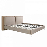 Кровать двуспальная серая с изголовьем из экокожи и ткани Modern Look варинант исполнения - 4 | Loft Concept во Владивостоке