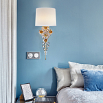 Бра с цветочным основанием и тканевым абажуром Tugella Flower Lamp варинант исполнения - 4 | Loft Concept во Владивостоке