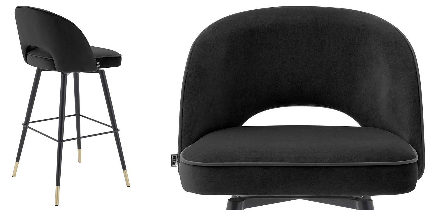 Комплект барных стульев Eichholtz Bar Stool Cliff set of 2 black Комплект барных стульев Eichholtz Bar Stool Cliff set of 2 black - Loft-Concept во Владивостоке