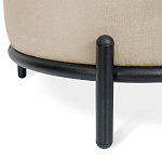 Банкетка круглая бежевый велюр на 4-х металлических ножках черного цвета SANJAY варинант исполнения - 2 | Loft Concept во Владивостоке