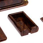 Настольный письменный набор с часами из природного камня обсидиана  Contract Extended варинант исполнения - 5 | Loft Concept во Владивостоке