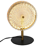 Настольная лампа с плафоном из рельефного стекла Peony Glass Bronze  варинант исполнения - 2 | Loft Concept во Владивостоке