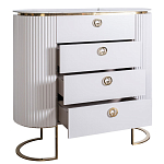 Комод белый овальный с мраморной столешницей Thoroughbass варинант исполнения - 2 | Loft Concept во Владивостоке