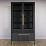 Витрина Primo со стеклянными фасадами и буфетом шпон Черный дуб варинант исполнения - 2 | Loft Concept во Владивостоке