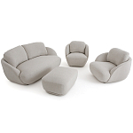 Полукруглое кресло из обивки меланж Halle Melange Armchair варинант исполнения - 9 | Loft Concept во Владивостоке