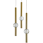 Подвесной светильник с 3-мя плафонами Celestin Spheres Brass Hanging Lamp варинант исполнения - 1 | Loft Concept во Владивостоке