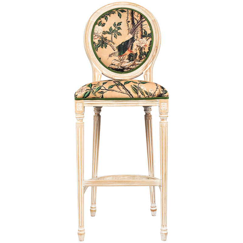 Барный стул Beige and Green Chinoiserie Bar Stool Бежевый Зеленый Барный стул Beige and Green Chinoiserie Bar Stool Бежевый Зеленый во Владивостоке | Loft Concept