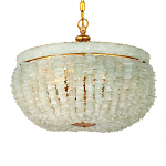 Подвесной светильник с каскадом из стеклянных декоративных элементов на золотом каркасе Shining Sea Glass варинант исполнения - 3 | Loft Concept во Владивостоке