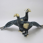 Статуэтка бронзовая пара Павлины синие Bronze Birds варинант исполнения - 1 | Loft Concept во Владивостоке