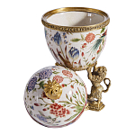 Шкатулка в форме яйца на величественных львах из фарфора с бронзовыми элементами Eden Garden варинант исполнения - 7 | Loft Concept во Владивостоке