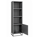 Стеллаж книжный цвета графит с 3-мя открытыми полками и дверкой Strict Lines варинант исполнения - 2 | Loft Concept во Владивостоке