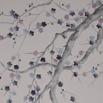 Обои ручная роспись Plum Blossom Special Colourway on Lilac Hint dyed silk варинант исполнения - 1 | Loft Concept во Владивостоке