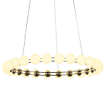 Люстра светодиодная кольцевая с круглыми плафонами белого цвета PEARLS Suspension 48 варинант исполнения - 3 | Loft Concept во Владивостоке