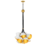 Люстра с 15-ю белыми  плафонами с золотой внутренней поверхностью Hinkley варинант исполнения - 7 | Loft Concept во Владивостоке