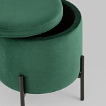 Зеленый пуф на черных ножках SANJAY варинант исполнения - 3 | Loft Concept во Владивостоке