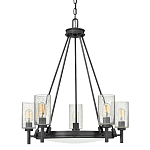  Люстра с 5-ю цилиндрическими плафонами из стекла с пузырьками Hinkley варинант исполнения - 1 | Loft Concept во Владивостоке