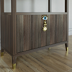 Стеллаж со стеклянными полками Elsa Dreams Walnut варинант исполнения - 1 | Loft Concept во Владивостоке