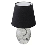 Настольная лампа с черным тканевым абажуром и фактурным прозрачным основанием Black Cone варинант исполнения - 1 | Loft Concept во Владивостоке