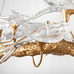 Люстра подвесная с прозрачными стеклянными птичками на ветвях Диаметр 100 см Serip Voa варинант исполнения - 10 | Loft Concept во Владивостоке