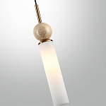 Подвесной светильник с цилиндрическим матовым плафоном и декоративным шаром из камня Orb Essence варинант исполнения - 13 | Loft Concept во Владивостоке
