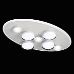 Потолочный светильник овальной формы белого цвета с 7-ю лампами Lunar Pebbles варинант исполнения - 4 | Loft Concept во Владивостоке