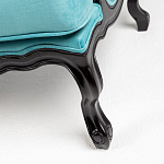 Трехместный диван из натурального бука бирюзовый с изображением птиц и цветов Turquoise Chinoiserie Garden Sofa варинант исполнения - 8 | Loft Concept во Владивостоке