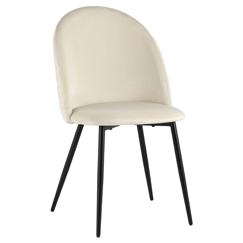 Мягкий стул в бежевом велюре Miruna Chair Черный Бежевый Мягкий стул в бежевом велюре Miruna Chair Черный Бежевый во Владивостоке | Loft Concept