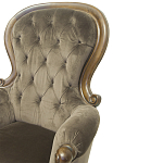 Кресло с мягкой обивкой из коричневого велюра на 4-х деревянных ножках Evelyn Classical Armchair варинант исполнения - 4 | Loft Concept во Владивостоке