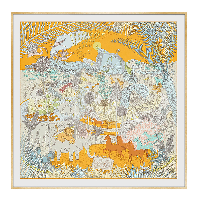 Картина Hermes Le Carnaval des Animaux Orange Мульти Золотой Картина Hermes Le Carnaval des Animaux Orange Мульти Золотой во Владивостоке | Loft Concept