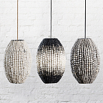 Подвесной светильник вертикальной овальной формы украшенный круглыми бусинами Gradient Oval Pendant Lamp  варинант исполнения - 2 | Loft Concept во Владивостоке