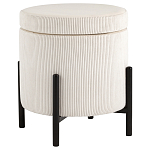 Молочный пуф на черных ножках SANJAY варинант исполнения - 1 | Loft Concept во Владивостоке