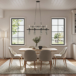 Люстра подвесная с 8-ю лампами и стеклянными круглыми подвесками Currey & Company варинант исполнения - 2 | Loft Concept во Владивостоке