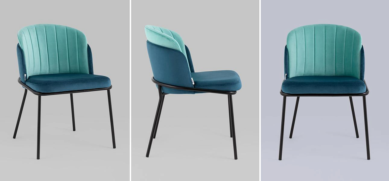 Стул Penelope Chair Бюрюзовый Велюр Металлические Ножки Стул Penelope Chair Бюрюзовый Велюр Металлические Ножки - Loft-Concept во Владивостоке