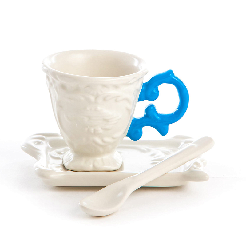 Кофейная пара Seletti I-Coffee Blue Белый Голубой Кофейная пара Seletti I-Coffee Blue Белый Голубой во Владивостоке | Loft Concept