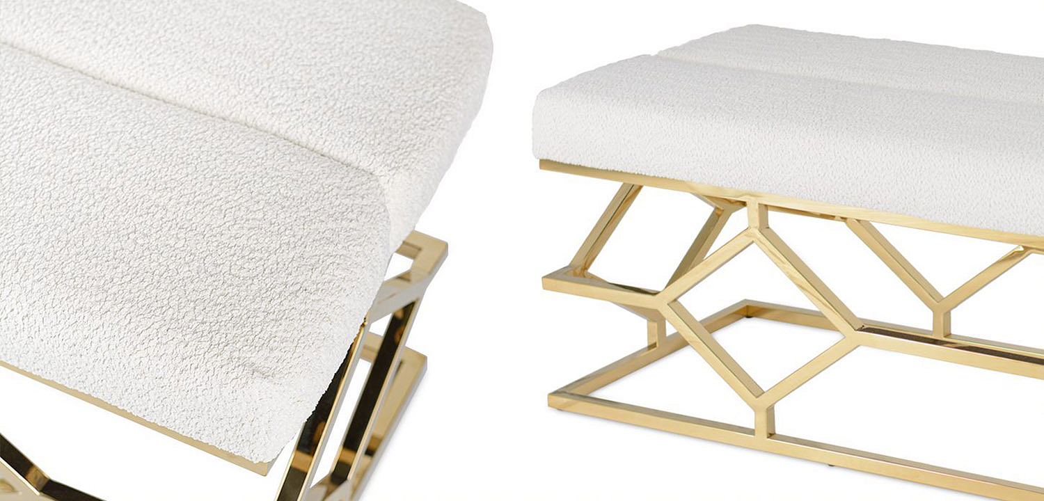 Банкетка Lilou Boucle white Банкетка Lilou Boucle white - Loft-Concept во Владивостоке