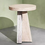 Дизайнерский журнальный стол с круглой каменной столешницей Utezu варинант исполнения - 1 | Loft Concept во Владивостоке