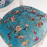 Барный стул из массива бука с изображением птиц и цветов Turquoise Beige Chinoiserie Garden Chair варинант исполнения - 2 | Loft Concept во Владивостоке