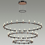 Люстра подвесная с тремя круглыми ярусами и цилиндрическими плафонами Arnaut Light варинант исполнения - 3 | Loft Concept во Владивостоке