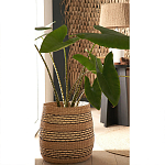 Круглая корзина из плетеного тростника Marjani Wicker Basket варинант исполнения - 3 | Loft Concept во Владивостоке