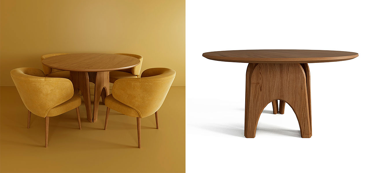 Обеденный круглый стол из дерева Pelican Dinner Table Обеденный круглый стол из дерева Pelican Dinner Table - Loft-Concept во Владивостоке
