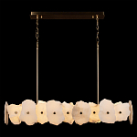 Люстра подвесная линейная с текстурированными мраморными элементами Marble square варинант исполнения - 2 | Loft Concept во Владивостоке