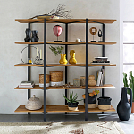 Стеллаж из массива дуба и стали Robson Rack Industrisal Metal Rust варинант исполнения - 4 | Loft Concept во Владивостоке