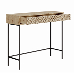 Консоль напольная деревянная с выдвижным ящиком с резным орнаментом HEATON CONSOLE OAK варинант исполнения - 1 | Loft Concept во Владивостоке