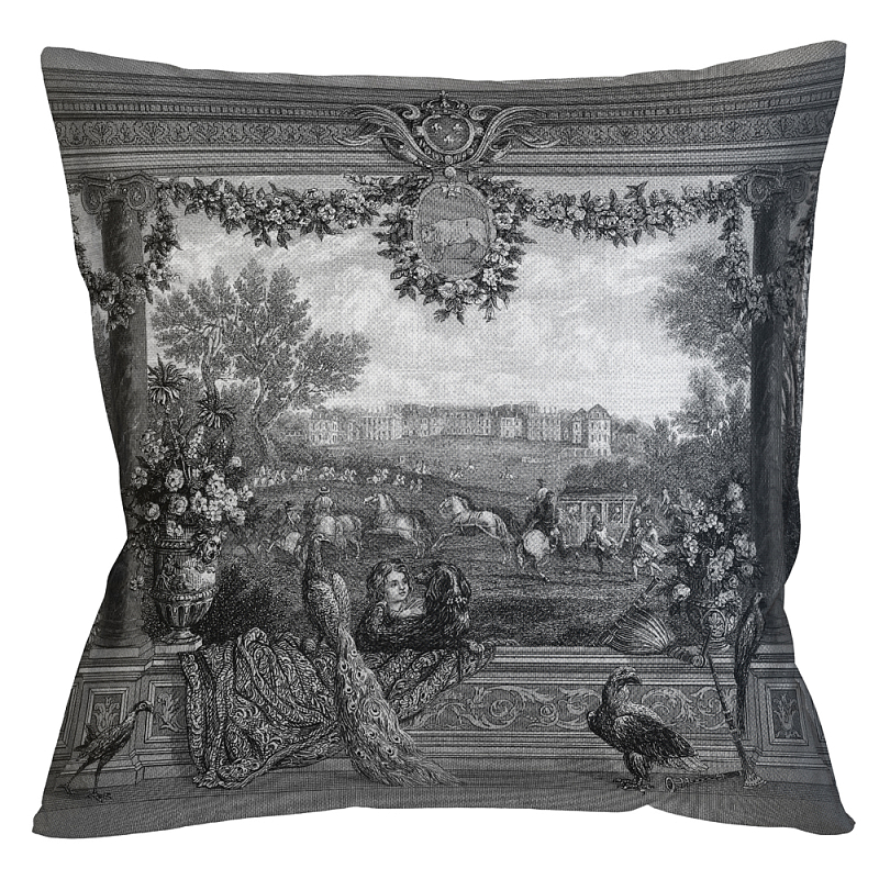 Декоративная подушка Versailles Pillow Черно-белый Бежевый Декоративная подушка Versailles Pillow Черно-белый Бежевый во Владивостоке | Loft Concept