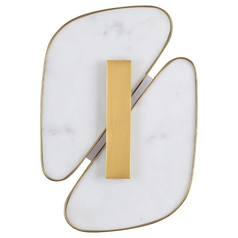 Бра с мраморными вставками Marble Plates Белый Бронза Бра с мраморными вставками Marble Plates Белый Бронза во Владивостоке | Loft Concept