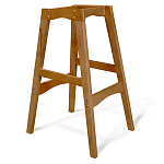 Барный стул со спинкой и подлокотниками на 4-х деревянных ножках Серый Велюр Ava Charm варинант исполнения - 4 | Loft Concept во Владивостоке