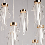 Люстра каскадная с 10-ю прозрачными плафонами Wave Line варинант исполнения - 4 | Loft Concept во Владивостоке